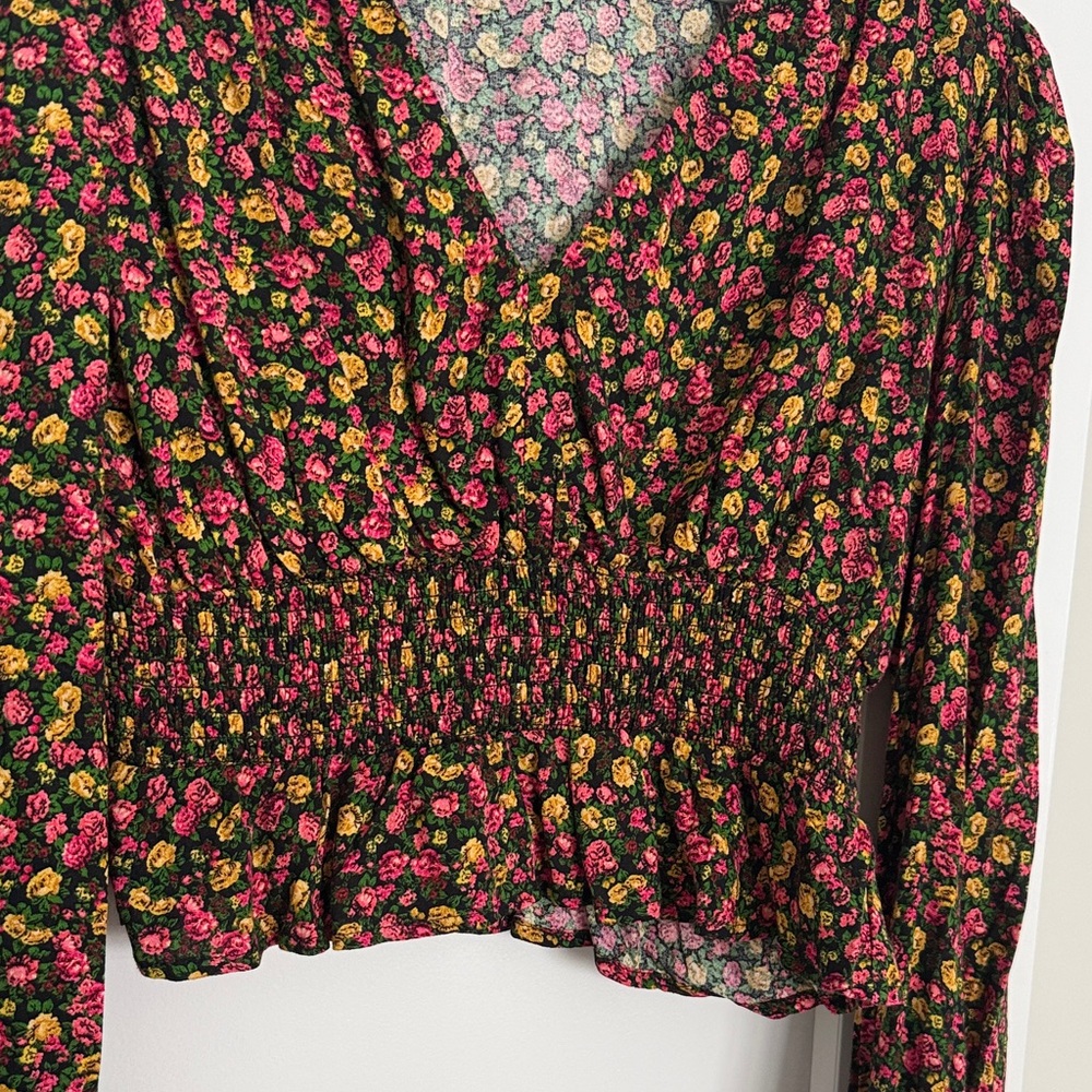 AFRM Multicolor Floral V-Neck Blouse - Picture 4 of 4
